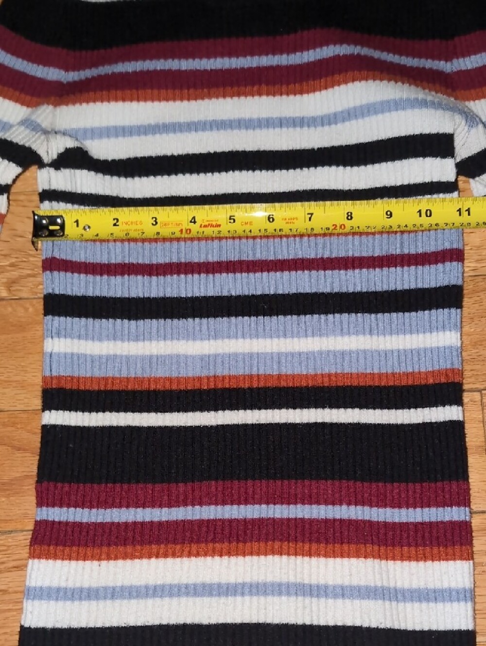 Striped Rib-Knit Bodycon Dress in Multi-Color - Picture 3 of 4